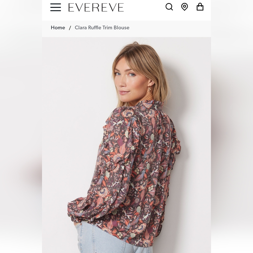 Evereve Clara Ruffle Trim Blouse